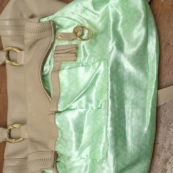 Sigrid Olsen Beige Pebbled LEATHER Shoulder Bag, Spacious - Picture 13 of 16